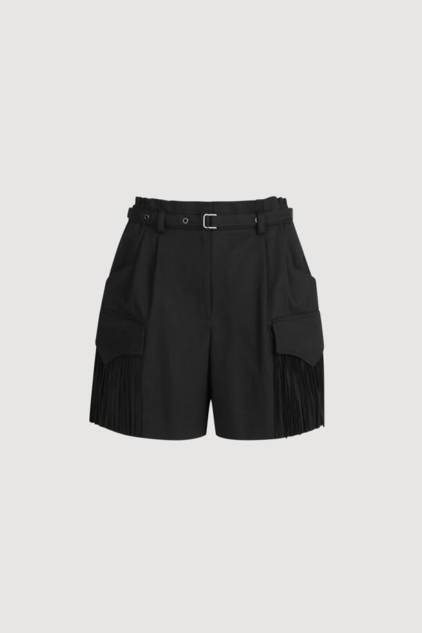 LUCKY CHOUETTE - 쇼트팬츠 - [Atelier] Surgical Point Back Banding Shorts(belt) (black)