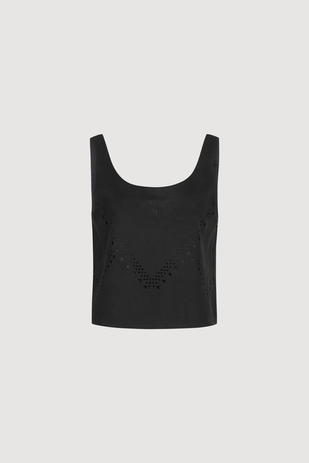 LUCKY CHOUETTE - 블라우스 - [Atelier] Suede Bustier Blouse (black)