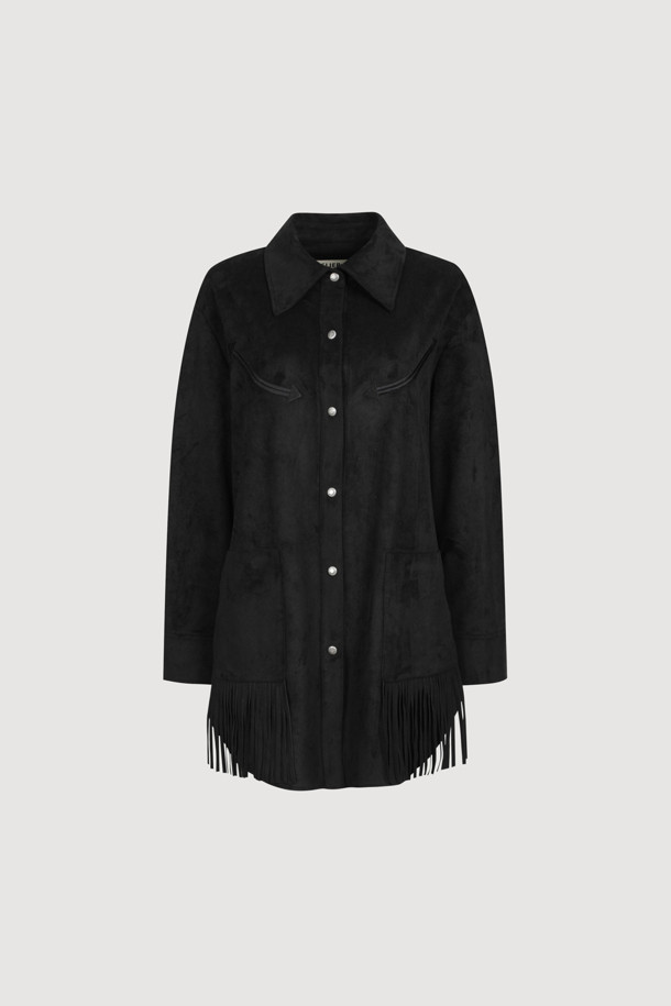 LUCKY CHOUETTE - 블라우스 - [Atelier] Suede Shirt Blouse (black)