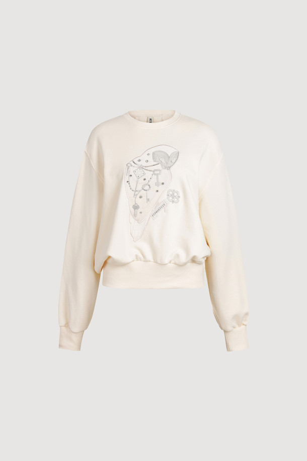 LUCKY CHOUETTE - 스웻셔츠 - [Atelier] Chouette Point Sweatshirt (ivory)