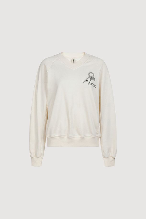 LUCKY CHOUETTE - 스웻셔츠 - [Atelier] Sleeve Volume Sweatshirt (ivory)