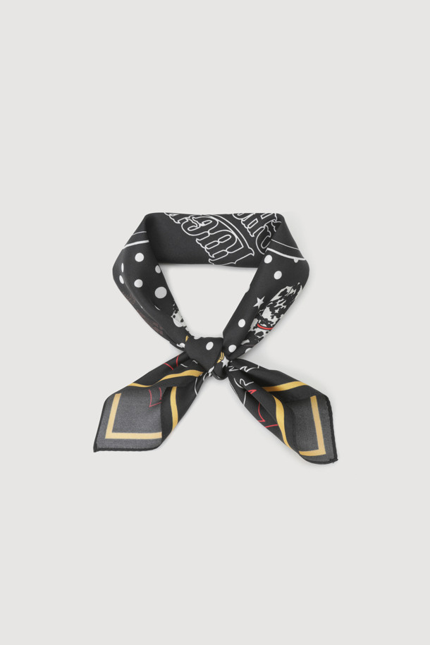 LUCKY CHOUETTE - 스카프/머플러 - [Atelier] Printing Square Scarf (black)