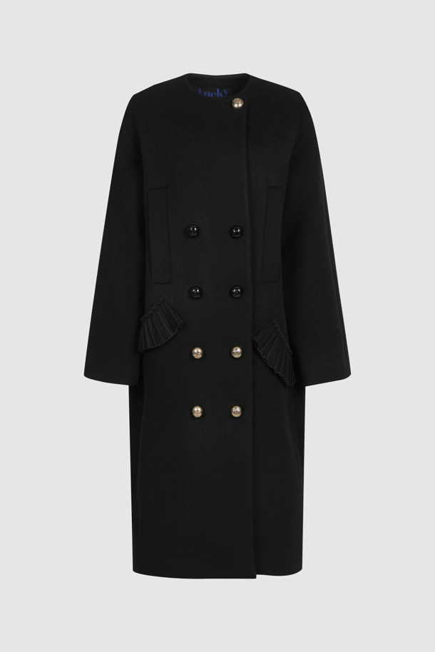 LUCKY CHOUETTE - 코트 - Pleats Panel Double Button Coat