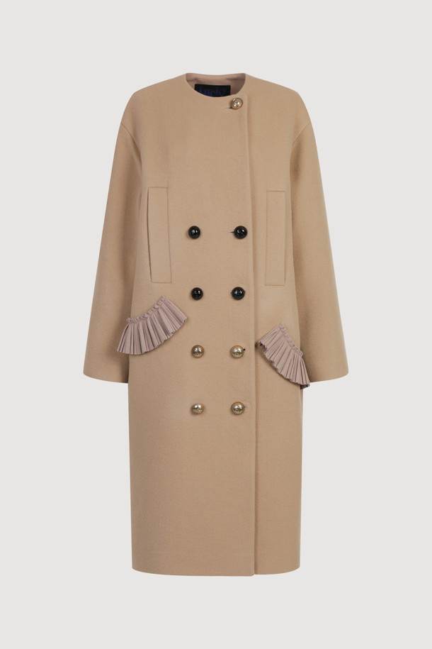 LUCKY CHOUETTE - 코트 - Pleats Panel Double Button Coat