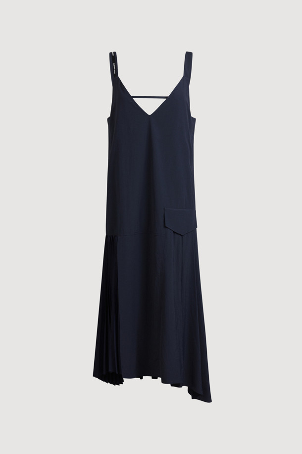 LUCKY CHOUETTE - 원피스 - Pleated Woven Mix Layered Long Dress