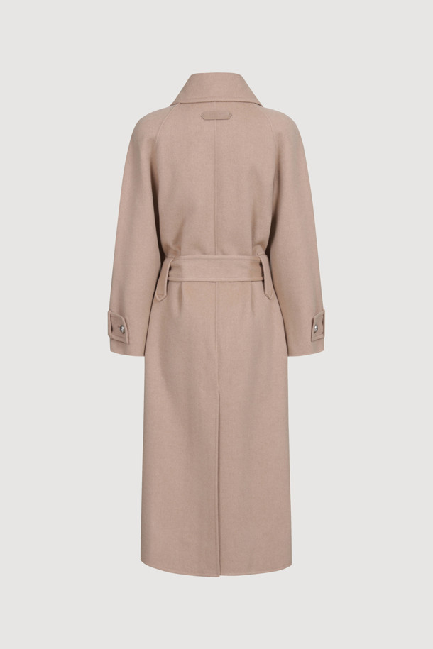 LUCKY CHOUETTE - 코트 - [Atelier] Mac Coat-type Belt Long Coat (melange beige)