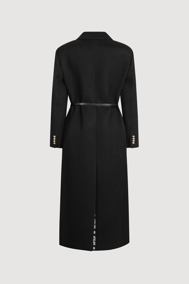 LUCKY CHOUETTE - 코트 - [Atelier] Slim Fit Maxi Long Coat(Optional belt) (black)