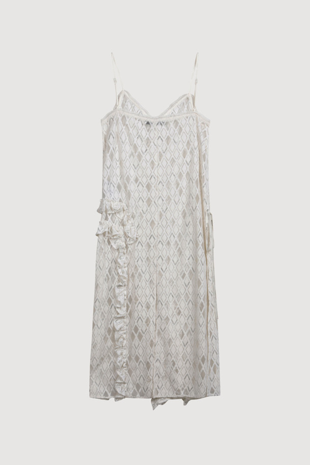 LUCKY CHOUETTE - 민소매 원피스 - [Atelier] Lace Frill Slip Dress (ivory)