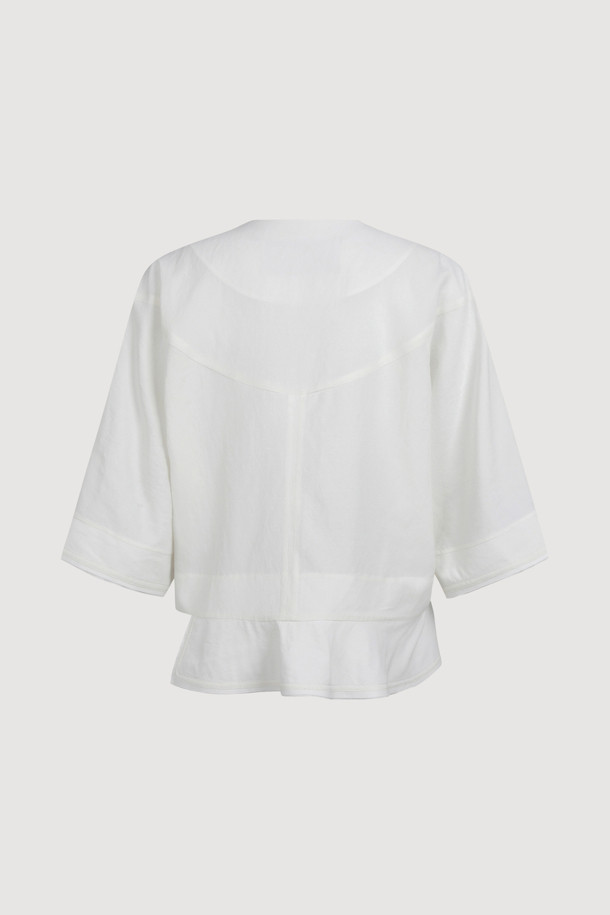 LUCKY CHOUETTE - 자켓 - Cardigan-Type Short Linen Jacket