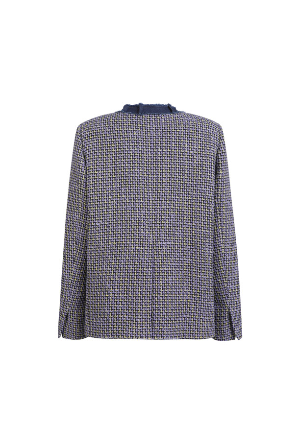 LUCKY CHOUETTE - 자켓 - Denim Tape Decorated Tweed Jacket