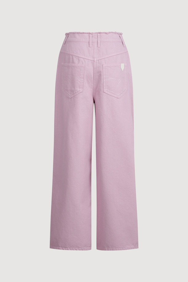 LUCKY CHOUETTE - 롱/미디팬츠 - [Atelier] Denim Wide Pants (pink)