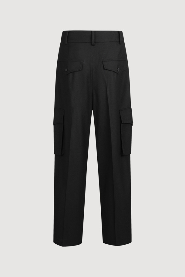 LUCKY CHOUETTE - 롱/미디팬츠 - [Atelier] Out Pocket Wool Baggy Pants (black)