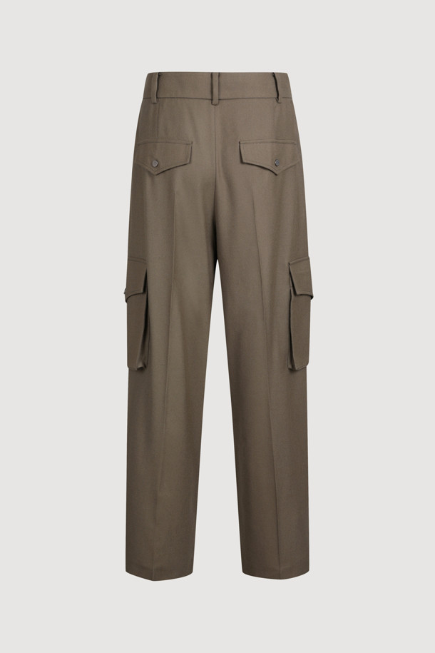 LUCKY CHOUETTE - 롱/미디팬츠 - [Atelier] Out Pocket Wool Baggy Pants (brown)