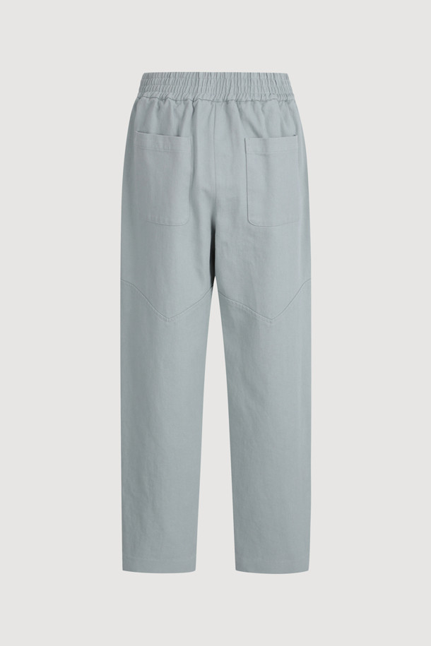 LUCKY CHOUETTE - 롱/미디팬츠 - [Atelier] Hem Snap Cotton Back Banding Pants (blue)