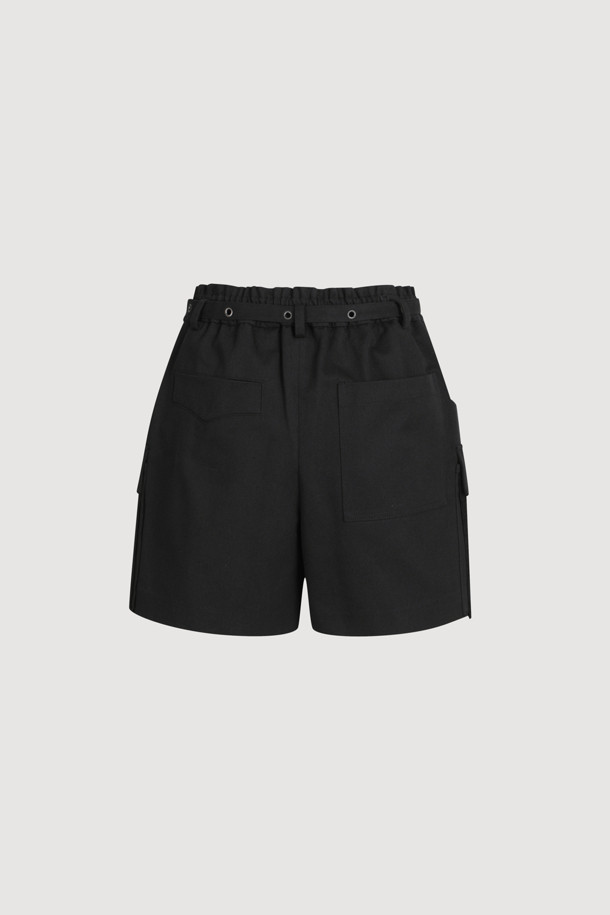 LUCKY CHOUETTE - 쇼트팬츠 - [Atelier] Surgical Point Back Banding Shorts(belt) (black)