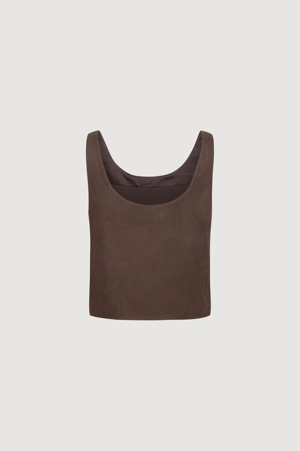 LUCKY CHOUETTE - 블라우스 - [Atelier] Suede Bustier Blouse (camel)