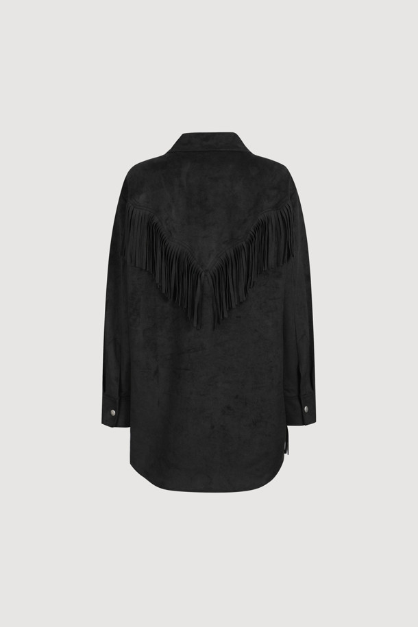 LUCKY CHOUETTE - 블라우스 - [Atelier] Suede Shirt Blouse (black)