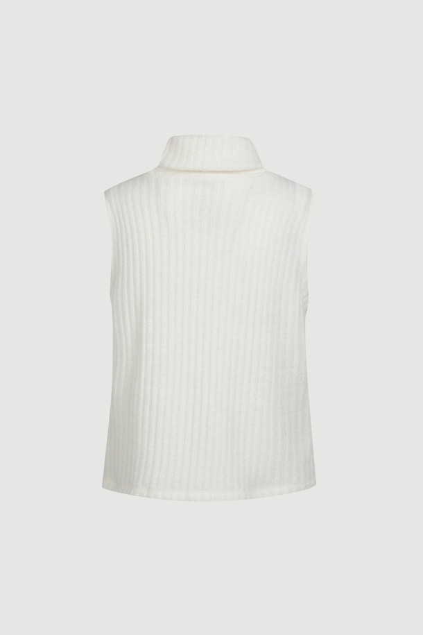 LUCKY CHOUETTE - 민소매티셔츠 - [Atelier] Turtleneck Sleeveless T-Shirt (ivory)