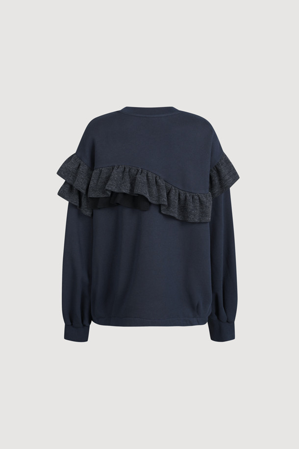 LUCKY CHOUETTE - 스웻셔츠 - [Atelier] Frill Point Long Sleeve T-Shirt (dark navy)