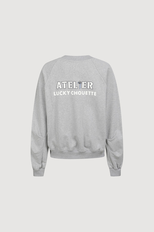 LUCKY CHOUETTE - 스웻셔츠 - [Atelier] Sleeve Volume Sweatshirt (melange grey)