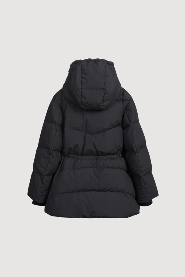 LUCKY CHOUETTE - 패딩 - Detachable Hooded Flare Goose-down Jumper (black)