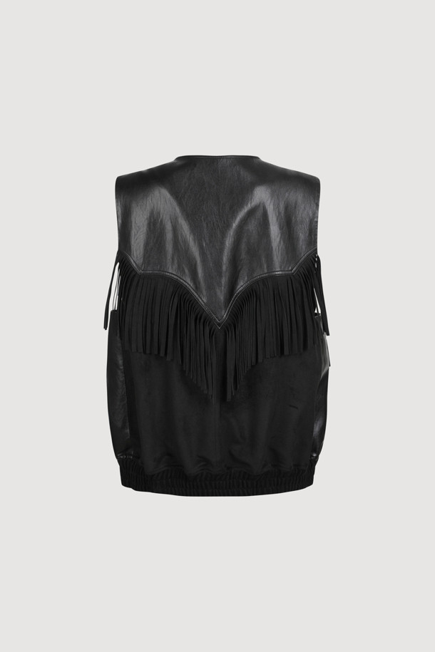 LUCKY CHOUETTE - 베스트 - [Atelier] Fringe Suede Vest (black)