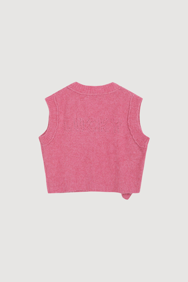 LUCKY CHOUETTE - 스웨터 - [Atelier] Alpaca Scotch Knit Vest (pink)