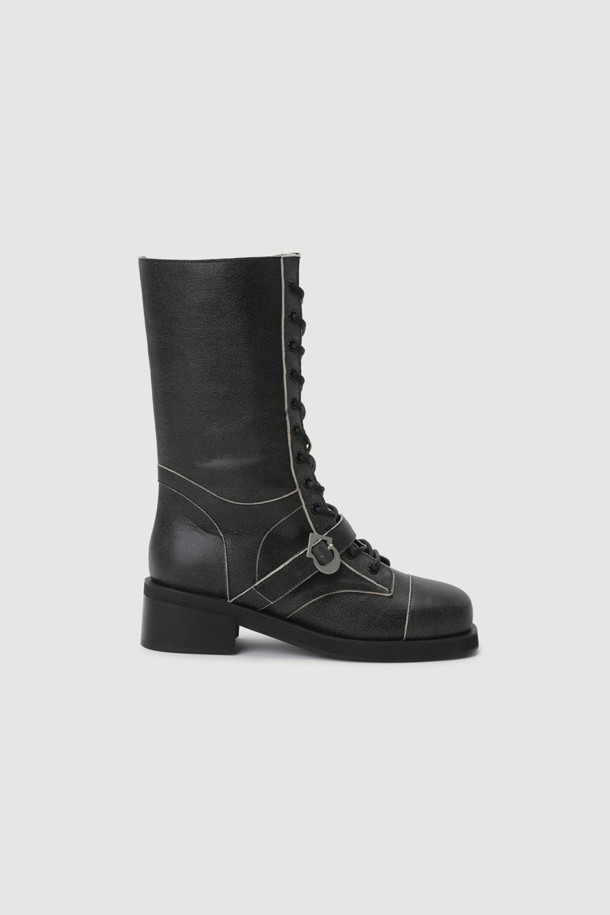 LUCKY CHOUETTE - 부츠/워커 - [Atelier] Cowhide Lace-Up Boots (grey)