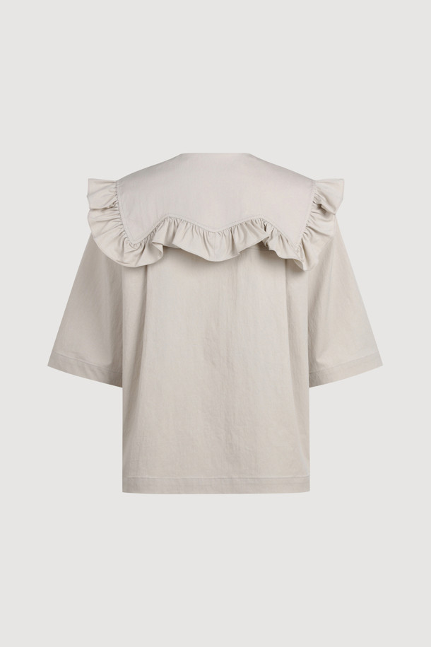 LUCKY CHOUETTE - 블라우스/셔츠 - Frill Double Short-sleeved Blouse