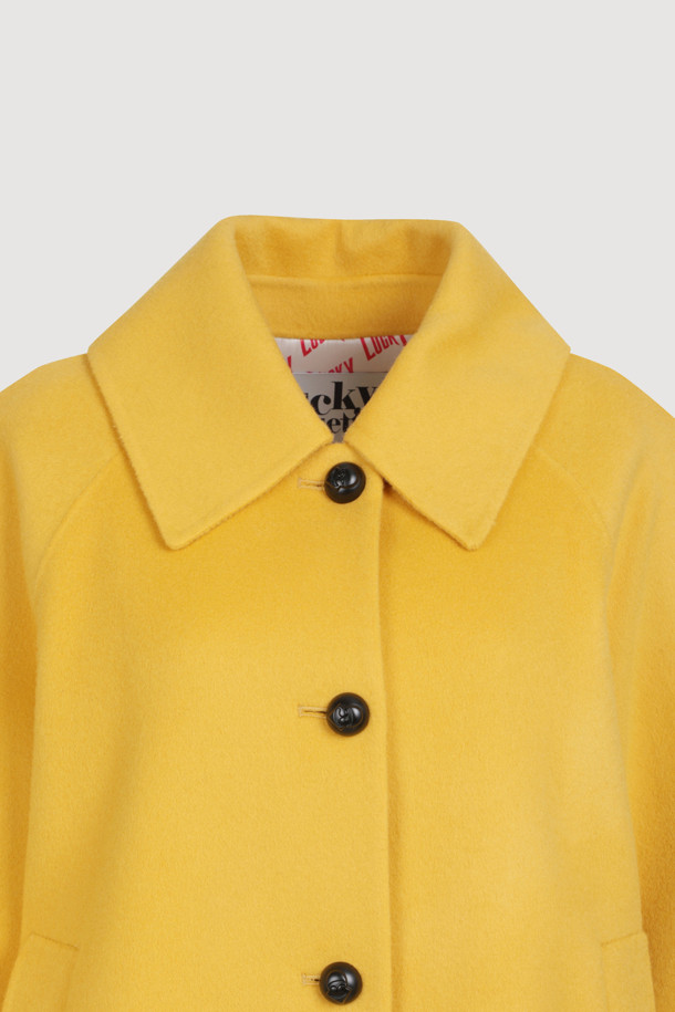 LUCKY CHOUETTE - 코트 - [Handmade] Collar Jumper Type Coat (mustard)