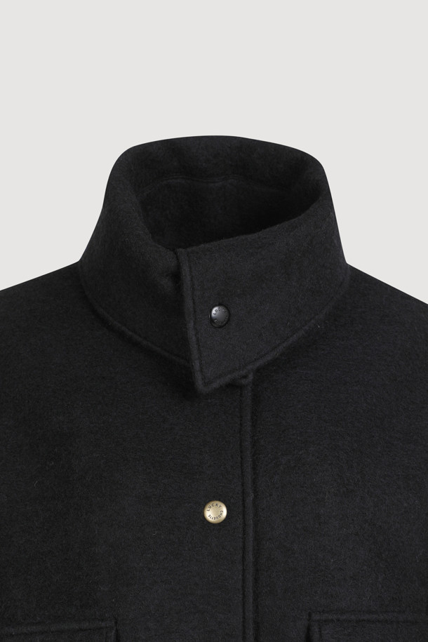 LUCKY CHOUETTE - 코트 - [Atelier] High-neck Jumper-type Coat (black)