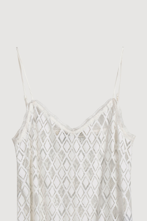 LUCKY CHOUETTE - 민소매 원피스 - [Atelier] Lace Frill Slip Dress (dark ivory)