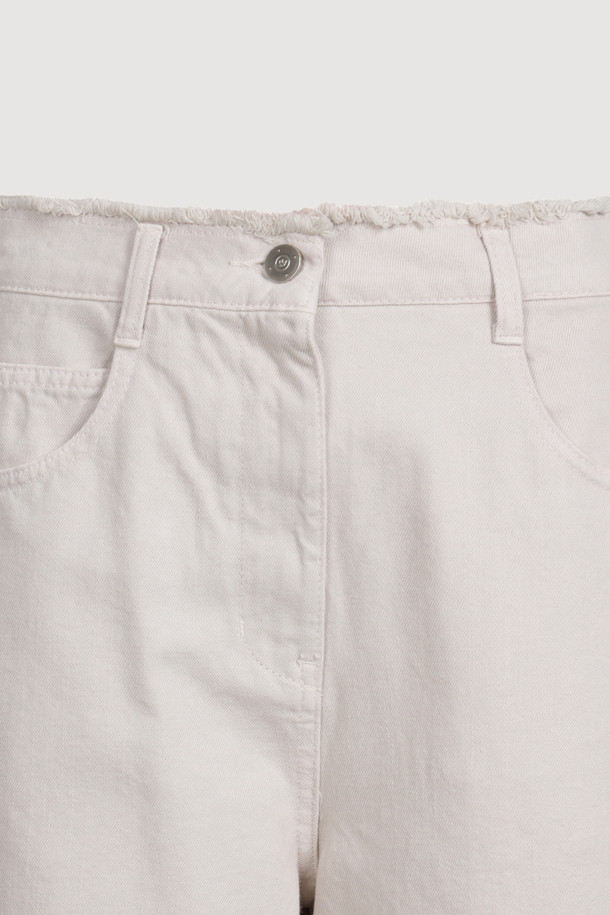 LUCKY CHOUETTE - 롱/미디팬츠 - [Atelier] Denim Wide Pants (light beige)