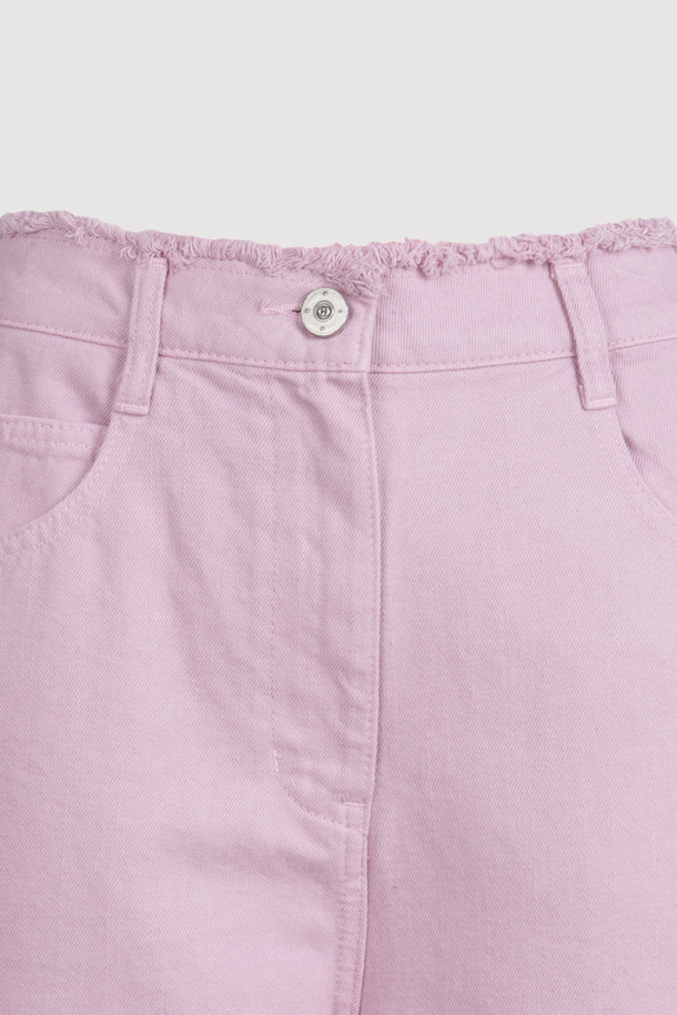 LUCKY CHOUETTE - 롱/미디팬츠 - [Atelier] Denim Wide Pants (pink)