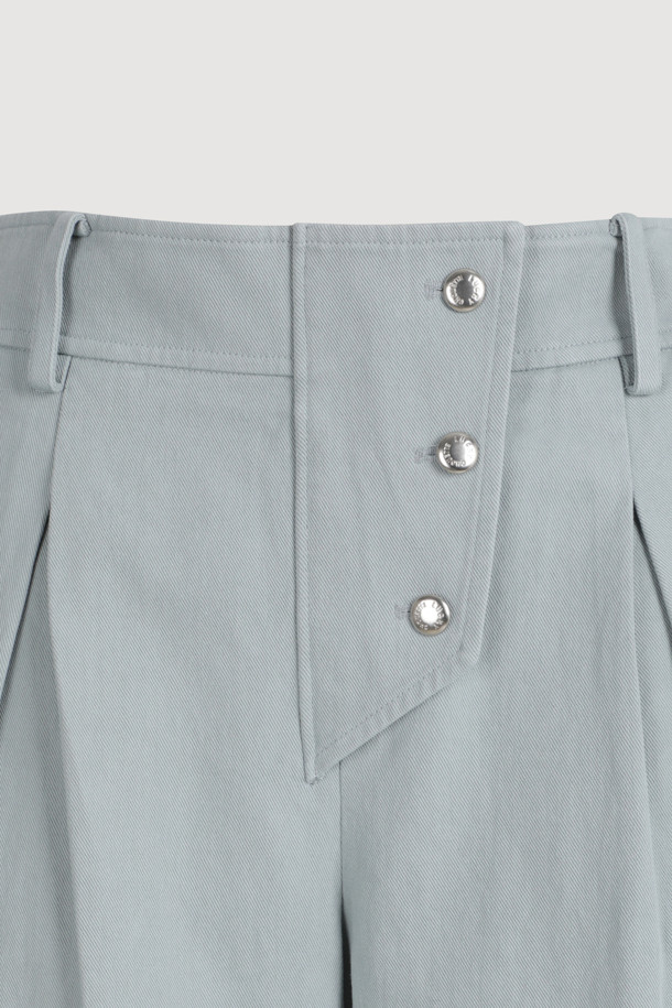 LUCKY CHOUETTE - 롱/미디팬츠 - [Atelier] Hem Snap Cotton Back Banding Pants (blue)