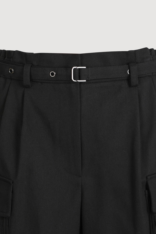 LUCKY CHOUETTE - 쇼트팬츠 - [Atelier] Surgical Point Back Banding Shorts(belt) (black)