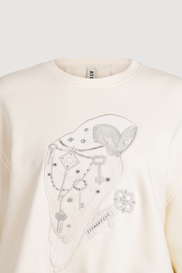 LUCKY CHOUETTE - 스웻셔츠 - [Atelier] Chouette Point Sweatshirt (ivory)