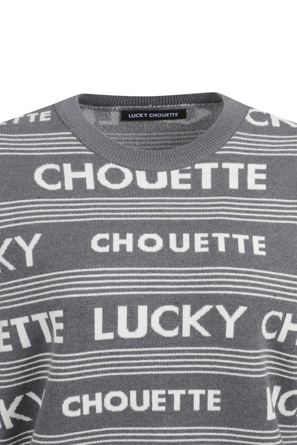 LUCKY CHOUETTE - 스웨터 - Lucky Lettering Knit Pullover