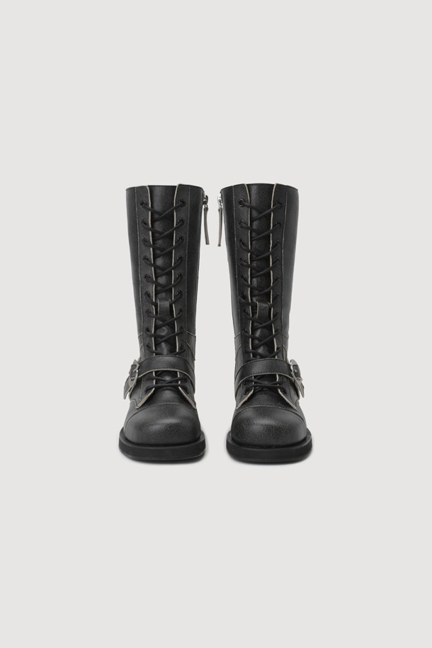 LUCKY CHOUETTE - 부츠/워커 - [Atelier] Cowhide Lace-Up Boots (grey)