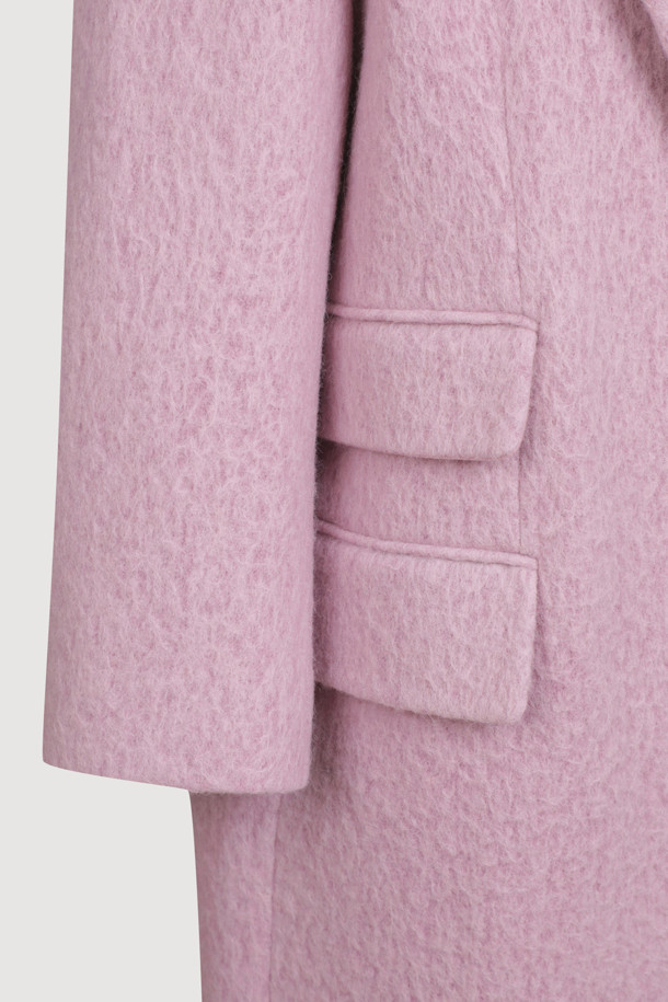 LUCKY CHOUETTE - 코트 - Gang Collar Hairy Double Coat (pink)