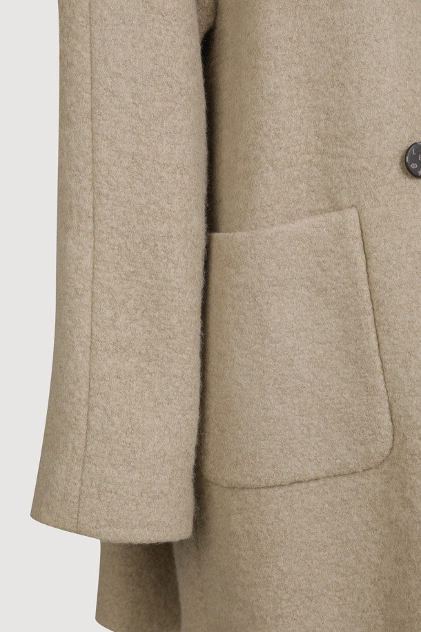 LUCKY CHOUETTE -  - [Atelier] Muffler A-Line Coat (beige)