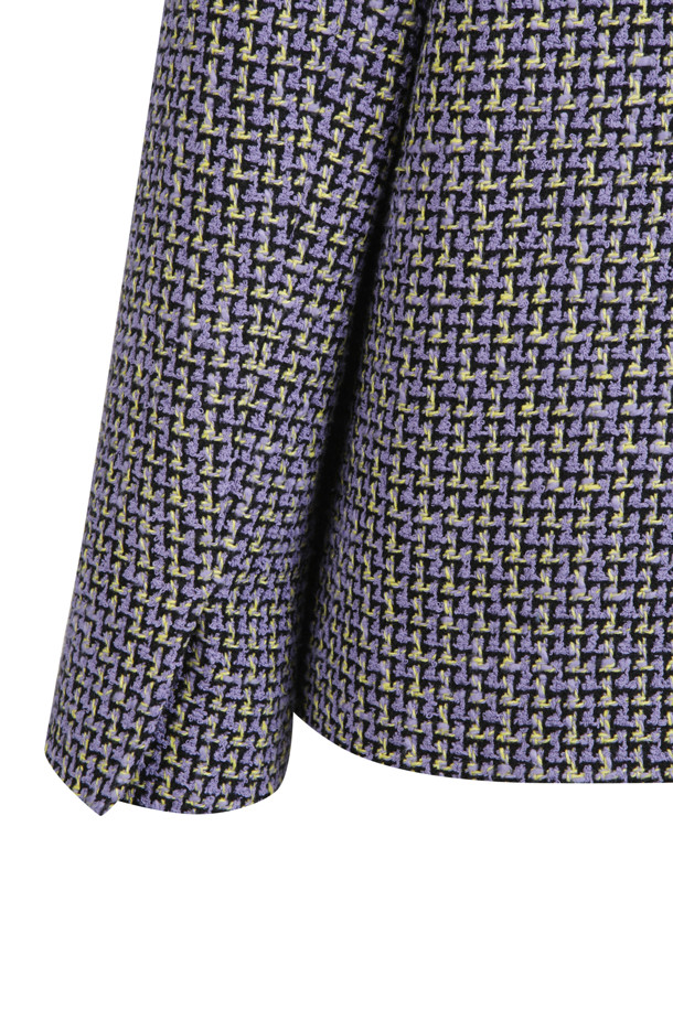 LUCKY CHOUETTE - 자켓 - Denim Tape Decorated Tweed Jacket