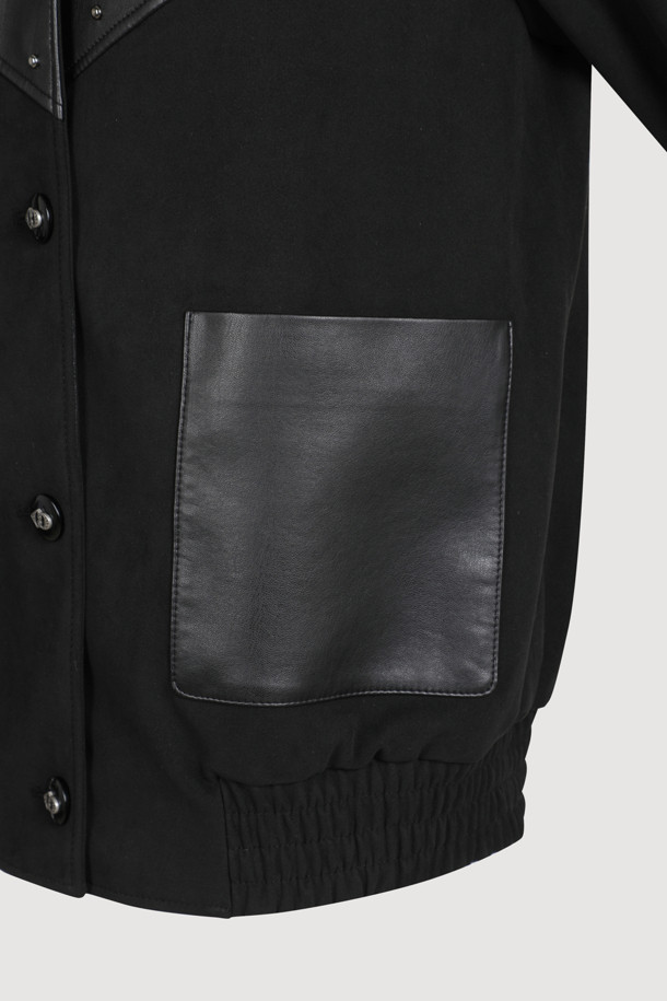 LUCKY CHOUETTE - 자켓 - [Atelier] Leather Pocket Suede Jacket (black)