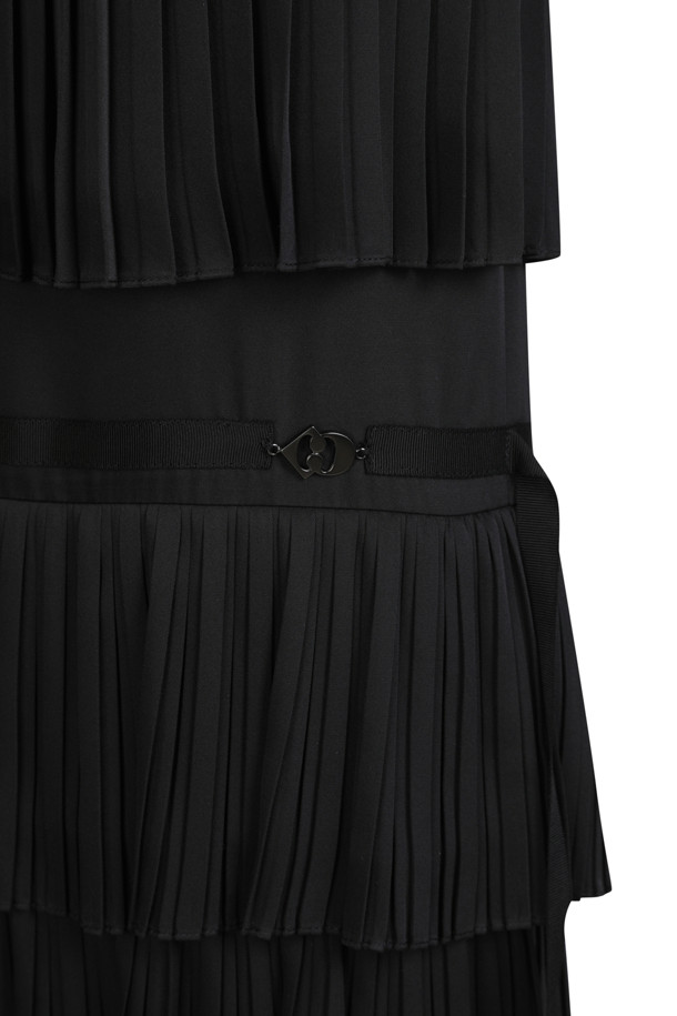 LUCKY CHOUETTE - 롱스커트 - [Atelier] 3 Layered Pleated Back Banding Long Skirt