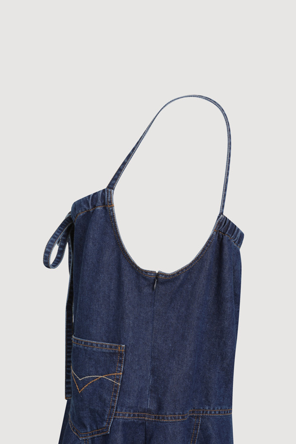 LUCKY CHOUETTE - 블라우스 - Layered Denim Top (dark blue)