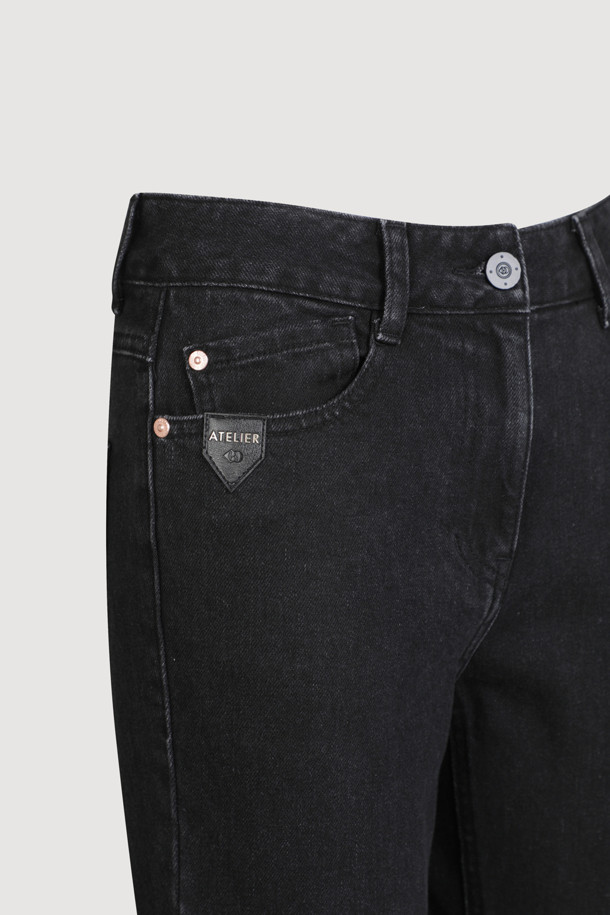 LUCKY CHOUETTE - 롱/미디팬츠 - [Atelier] Skinny Denim Pants (black)