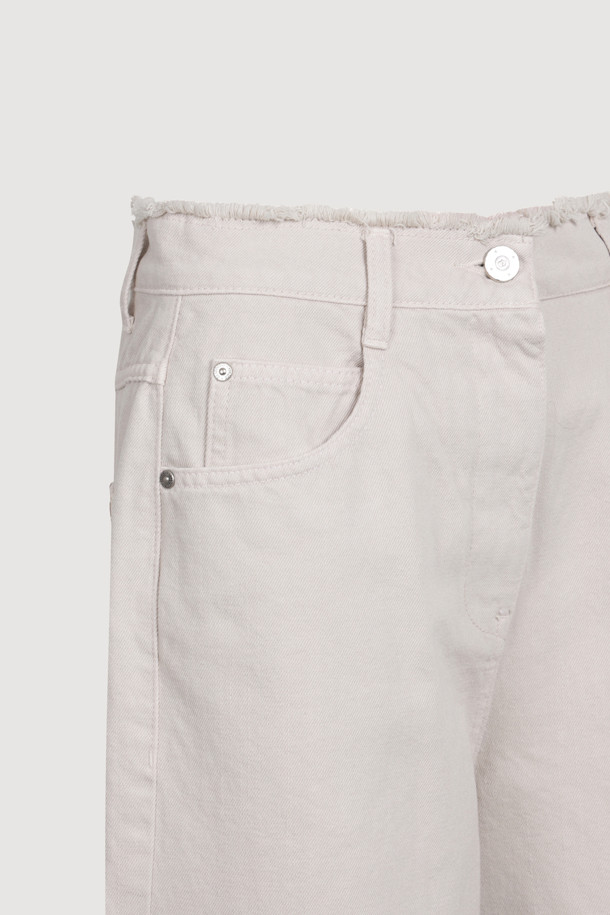 LUCKY CHOUETTE - 롱/미디팬츠 - [Atelier] Denim Wide Pants (light beige)