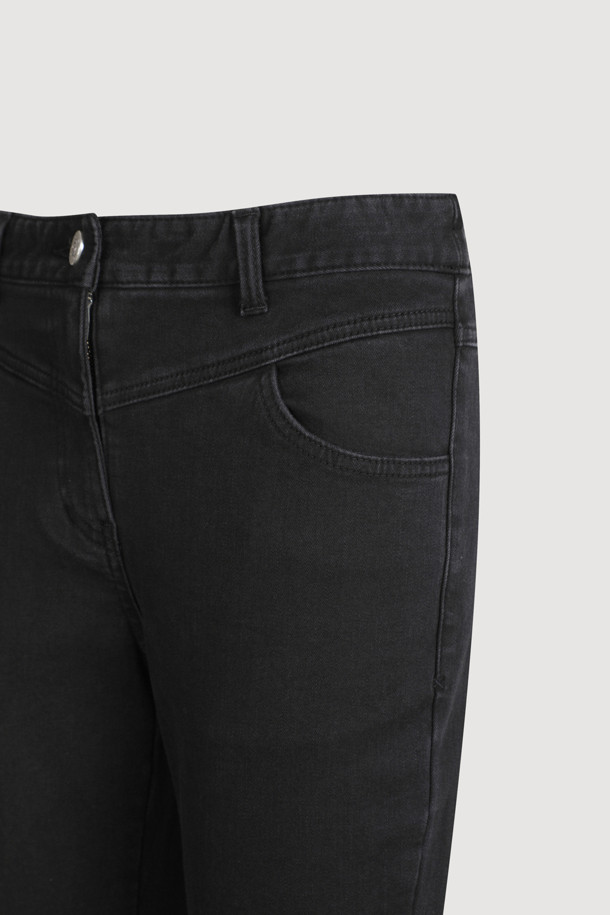 LUCKY CHOUETTE - 롱/미디팬츠 - [Atelier] Back Banding Napping Skinny Denim Pants (black)