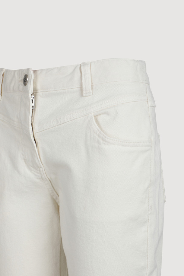 LUCKY CHOUETTE - 롱/미디팬츠 - [Atelier] Back Banding Napping Skinny Denim Pants (ivory)