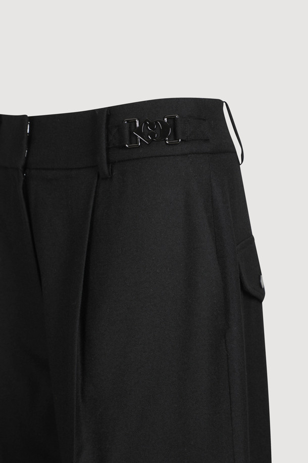 LUCKY CHOUETTE - 롱/미디팬츠 - [Atelier] Out Pocket Wool Baggy Pants (black)